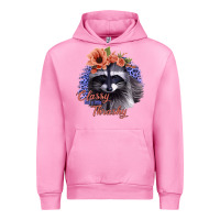 Fuchsia Pink Classy But a Little Thrashy Raccoon with Flowers Urban Hoodie - Bettercallsaul