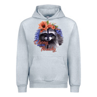 Heather Grey Classy But a Little Thrashy Raccoon with Flowers Urban Hoodie - Bettercallsaul