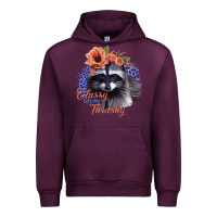 Mauve Wine Classy But a Little Thrashy Raccoon with Flowers Urban Hoodie - Bettercallsaul