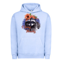 Pigment Grape Ice Classy But a Little Thrashy Raccoon with Flowers Urban Hoodie - Bettercallsaul