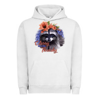 Pigment Lunar Rock Classy But a Little Thrashy Raccoon with Flowers Urban Hoodie - Bettercallsaul