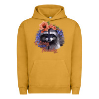 Pigment Peanut Butter Classy But a Little Thrashy Raccoon with Flowers Urban Hoodie - Bettercallsaul