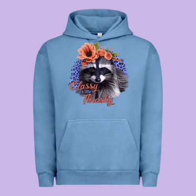 Classy But A Little Thrashy Raccoon With Flowers Urban Hoodie Designed By Bettercallsaul