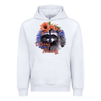 White Classy But a Little Thrashy Raccoon with Flowers Urban Hoodie - Bettercallsaul