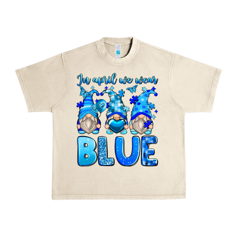 In April We Wear Blue Autism Gnomes Urban Heavy Tee by Zillion Design Studio | Teevron