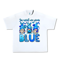 White in april we wear blue autism gnomes Urban Heavy Tee - Zillion Design Studio