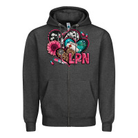 Charcoal Heather lpn licensed practical nurse hearts Zipper Hoodie - Jasminsmagicworld