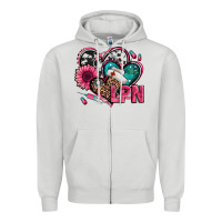 Dove Grey lpn licensed practical nurse hearts Zipper Hoodie - Jasminsmagicworld