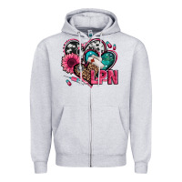 Heather Grey lpn licensed practical nurse hearts Zipper Hoodie - Jasminsmagicworld