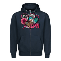 Navy lpn licensed practical nurse hearts Zipper Hoodie - Jasminsmagicworld