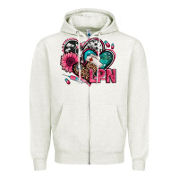 Oatmeal Heather lpn licensed practical nurse hearts Zipper Hoodie - Jasminsmagicworld