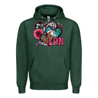 Sports Green lpn licensed practical nurse hearts Zipper Hoodie - Jasminsmagicworld