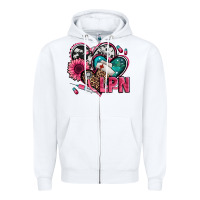 White lpn licensed practical nurse hearts Zipper Hoodie - Jasminsmagicworld