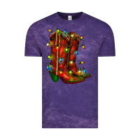 Cloud Purple christmas western boots with lights Vintage Tee - RanaPortraitStore