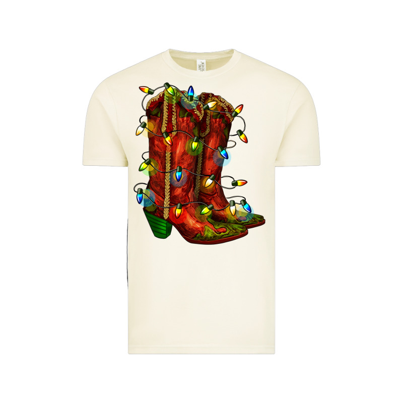 Christmas Western Boots With Lights Vintage Tee by RanaPortraitStore | Teevron