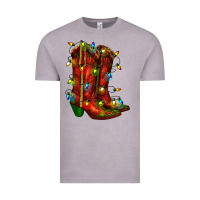 Vintage Zinc christmas western boots with lights Vintage Tee - RanaPortraitStore
