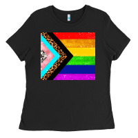 Black pride flag Ladies Tee - AdoDesignShop