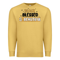 Antique Gold black blessed & beautiful Premium Sweatshirt - MaliasSmallBusiness