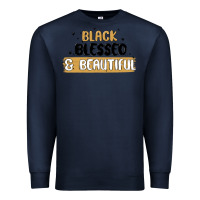 Navy black blessed & beautiful Premium Sweatshirt - MaliasSmallBusiness