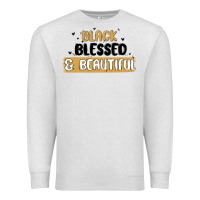 Oatmeal Heather black blessed & beautiful Premium Sweatshirt - MaliasSmallBusiness
