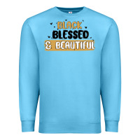 Ocean Blue black blessed & beautiful Premium Sweatshirt - MaliasSmallBusiness