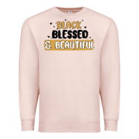 Pale Pink black blessed & beautiful Premium Sweatshirt - MaliasSmallBusiness