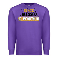 Purple black blessed & beautiful Premium Sweatshirt - MaliasSmallBusiness