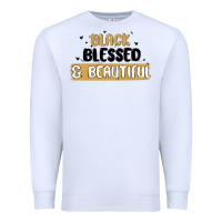 White black blessed & beautiful Premium Sweatshirt - MaliasSmallBusiness