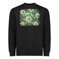 Black Daisy leopard Heavyweight Sweatshirt - RanaPortraitStore