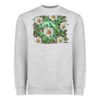 Heather Grey Daisy leopard Heavyweight Sweatshirt - RanaPortraitStore