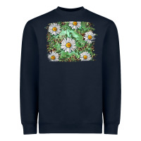 Navy Daisy leopard Heavyweight Sweatshirt - RanaPortraitStore