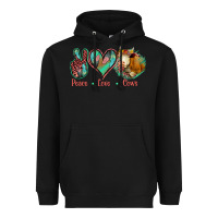 Black Peace Love Cows Heavyweight Hoodie - Jasminsmagicworld