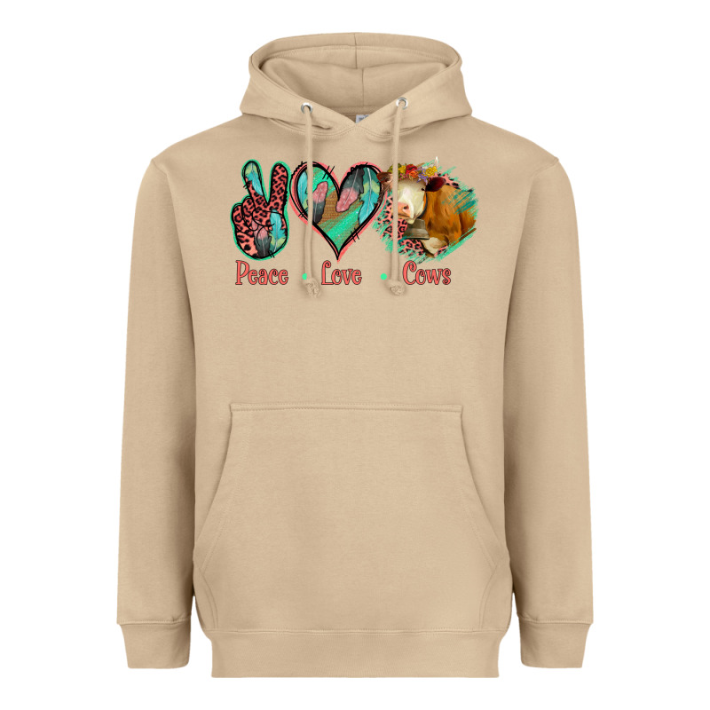 Peace Love Cows Heavyweight Hoodie by Jasminsmagicworld | Teevron