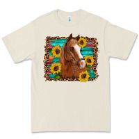 Bone horse sunflowers turquoise wooden serape leopard Premium Tee - Artiststas
