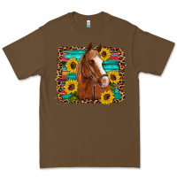 Cacao horse sunflowers turquoise wooden serape leopard Premium Tee - Artiststas