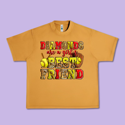Diamonds Are A Girl's Best Friend Softball Urban Heavy Tee Designed By Zillion Design Studio