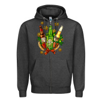 Charcoal Heather beer bottle party set for christmas Zipper Hoodie - AdoDesignShop