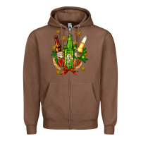 Chestnut beer bottle party set for christmas Zipper Hoodie - AdoDesignShop