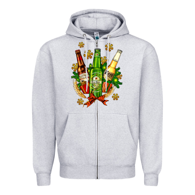 Beer Bottle Party Set For Christmas Zipper Hoodie by AdoDesignShop | Teevron