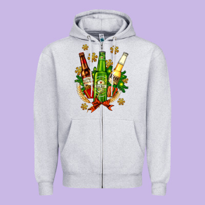 Beer Bottle Party Set For Christmas Zipper Hoodie Designed By Adodesignshop