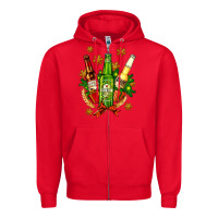 Red beer bottle party set for christmas Zipper Hoodie - AdoDesignShop