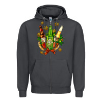 Smoke beer bottle party set for christmas Zipper Hoodie - AdoDesignShop