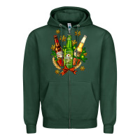 Sports Green beer bottle party set for christmas Zipper Hoodie - AdoDesignShop