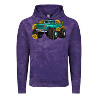 Cloud Purple monster truck with sunflower western Vintage Hoodie - texasbilliewilder