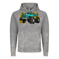 Cloud Rock monster truck with sunflower western Vintage Hoodie - texasbilliewilder