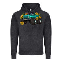 Vintage Black monster truck with sunflower western Vintage Hoodie - texasbilliewilder