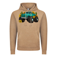 Vintage Coffee monster truck with sunflower western Vintage Hoodie - texasbilliewilder