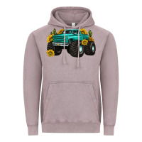 Vintage Zinc monster truck with sunflower western Vintage Hoodie - texasbilliewilder