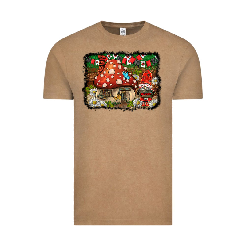 Welcome Ladybug Gnome Background Vintage Tee by BarkalooDesign | Teevron