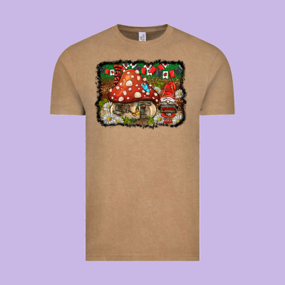 Welcome Ladybug Gnome Background Vintage Tee Designed By Barkaloodesign